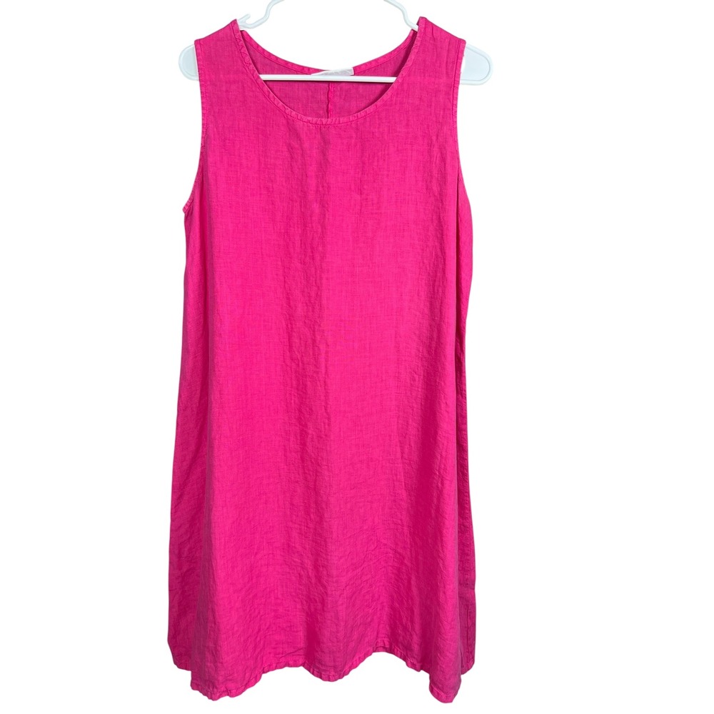 Bryn Walker Dress XS Pink 100% Linen Sleeveless Shift Minimalist Made‎ in USA